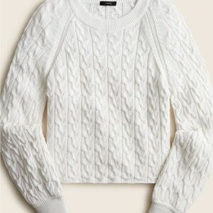 J. Crew Women's Ivory Cable Knit Sweater size Large